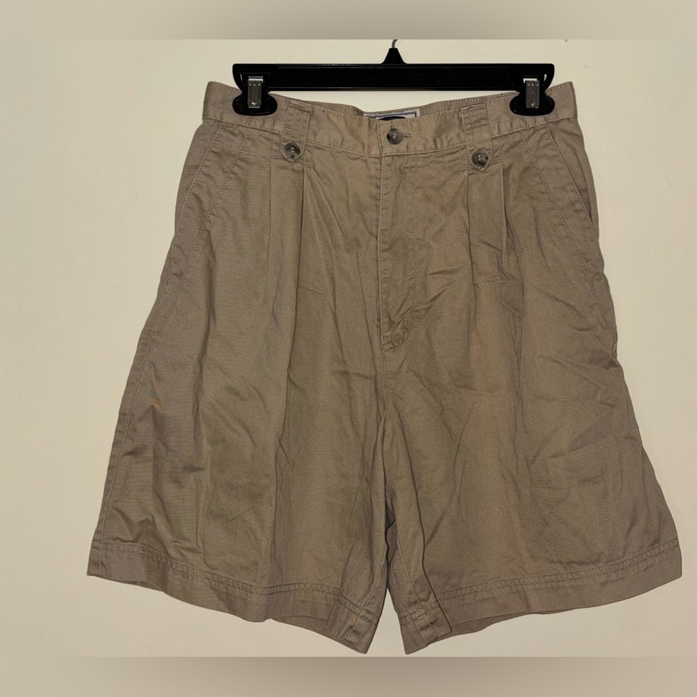 Essentials Style Beige Cotton Bermuda Pants